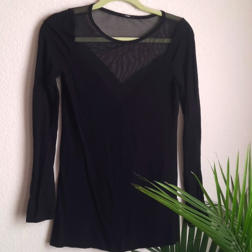 Tezenis Black Sheer Top Small